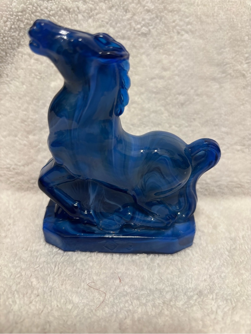 Pocono Blue Slag Joey the Horse Boyd Glass 1983 vintage